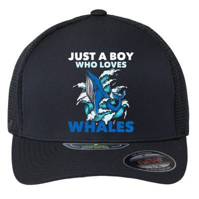 Just A Boy Who Loves Whales Marine Biologist Whale Lover Flexfit Unipanel Trucker Cap