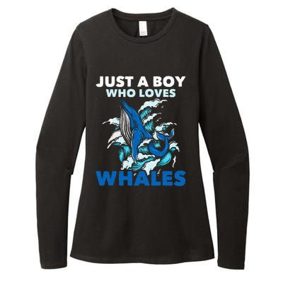 Just A Boy Who Loves Whales Marine Biologist Whale Lover Womens CVC Long Sleeve Shirt