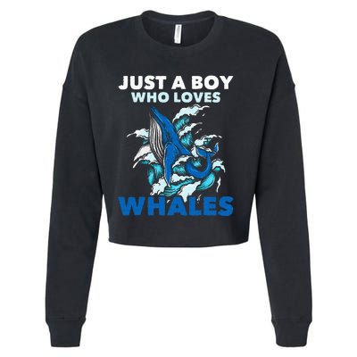 Just A Boy Who Loves Whales Marine Biologist Whale Lover Cropped Pullover Crew