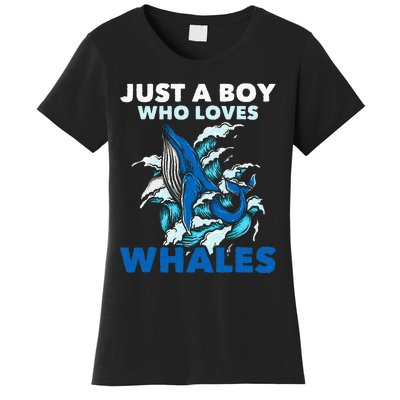 Just A Boy Who Loves Whales Marine Biologist Whale Lover Women's T-Shirt