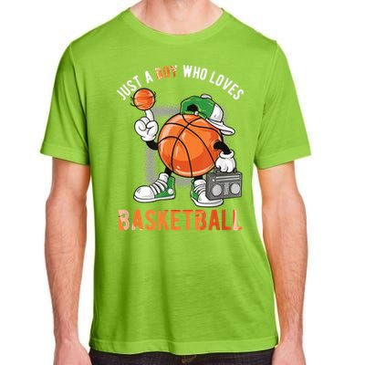 Just A Bo Y Who Loves Basketball Adult ChromaSoft Performance T-Shirt