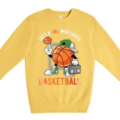 Just A Bo Y Who Loves Basketball Premium Crewneck Sweatshirt