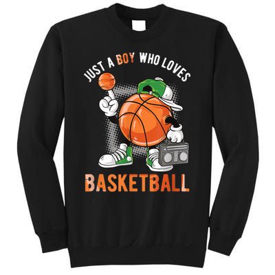 Just A Bo Y Who Loves Basketball Sweatshirt