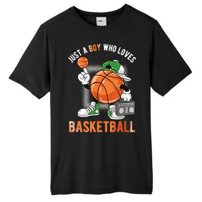 Just A Bo Y Who Loves Basketball Tall Fusion ChromaSoft Performance T-Shirt