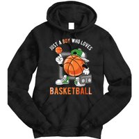 Just A Bo Y Who Loves Basketball Tie Dye Hoodie