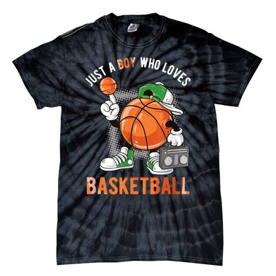 Just A Bo Y Who Loves Basketball Tie-Dye T-Shirt