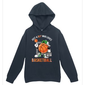 Just A Bo Y Who Loves Basketball Urban Pullover Hoodie