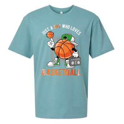 Just A Bo Y Who Loves Basketball Sueded Cloud Jersey T-Shirt