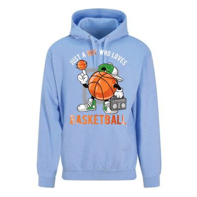 Just A Bo Y Who Loves Basketball Unisex Surf Hoodie