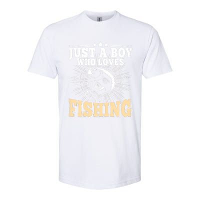 Just A Boy Who Loves Fishing Funny Bass Fish Fisherman Softstyle® CVC T-Shirt