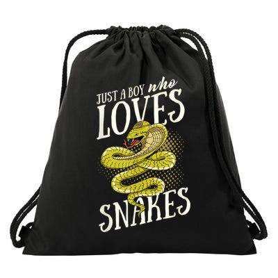 Just A Boy Who Loves Snakes Snake Lover Gift Drawstring Bag