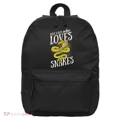 Just A Boy Who Loves Snakes Snake Lover Gift 16 in Basic Backpack