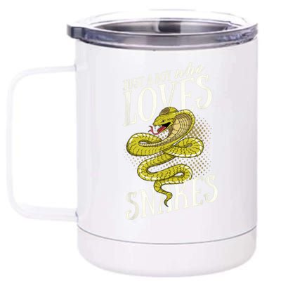 Just A Boy Who Loves Snakes Snake Lover Gift 12 oz Stainless Steel Tumbler Cup