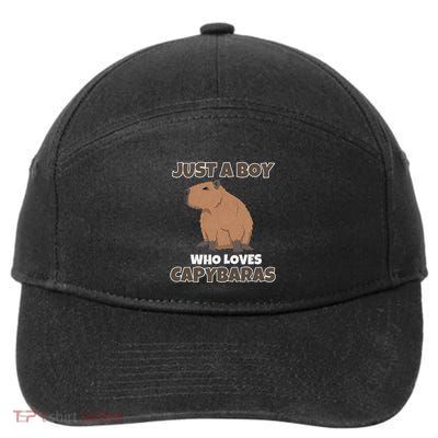 Just A Boy Who Loves Capybaras For Birthday 7-Panel Snapback Hat