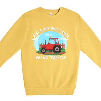 Just A Boy Who Loves Tractors Farming Premium Crewneck Sweatshirt