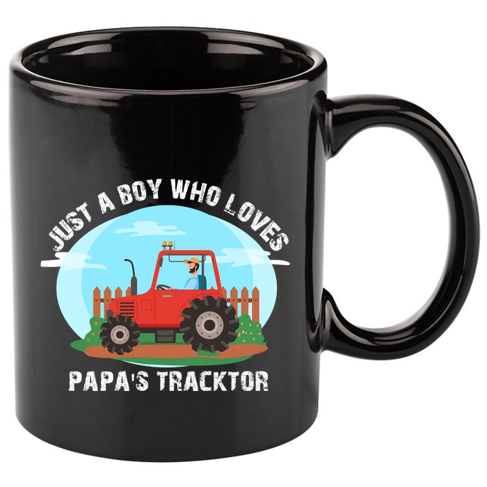Just A Boy Who Loves Tractors Farming 11oz C Handle Ceramic Mug