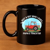 Just A Boy Who Loves Tractors Farming 11oz C Handle Ceramic Mug