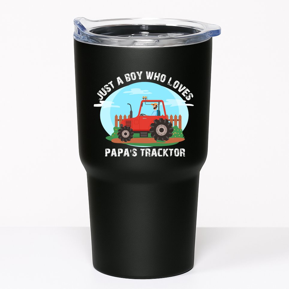 Just A Boy Who Loves Tractors Farming Tumbler