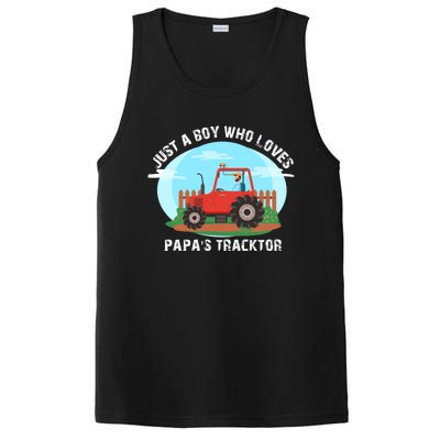 Just A Boy Who Loves Tractors Farming PosiCharge Competitor Tank