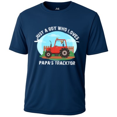 Just A Boy Who Loves Tractors Farming Performance Shirt