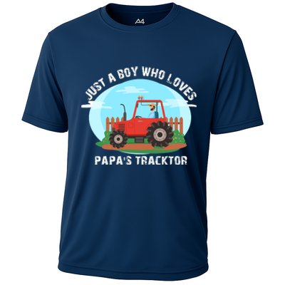 Just A Boy Who Loves Tractors Farming Cooling Performance Crew T-Shirt