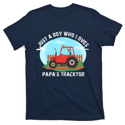 Just A Boy Who Loves Tractors Farming T-Shirt