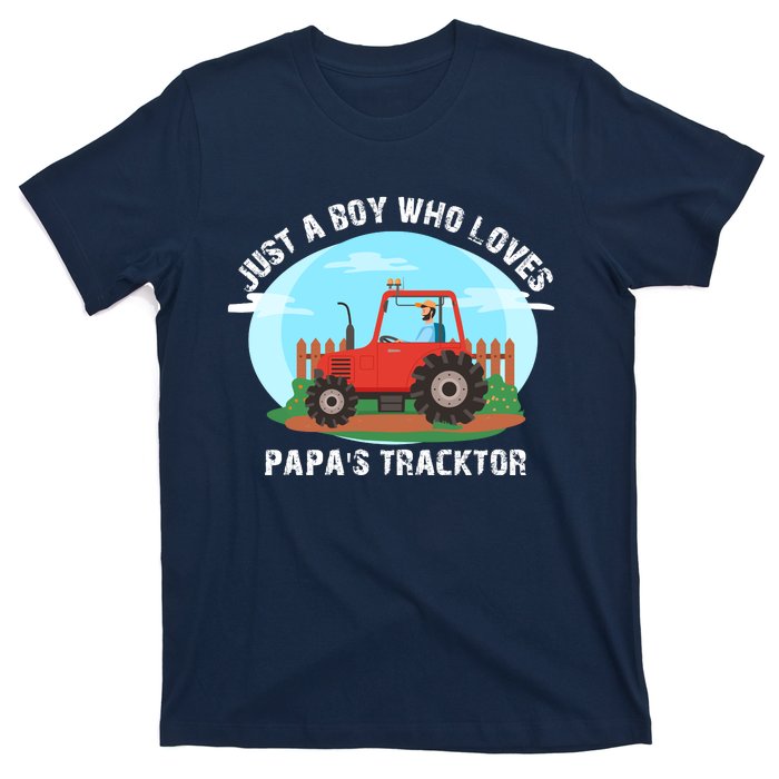 Just A Boy Who Loves Tractors Farming T-Shirt