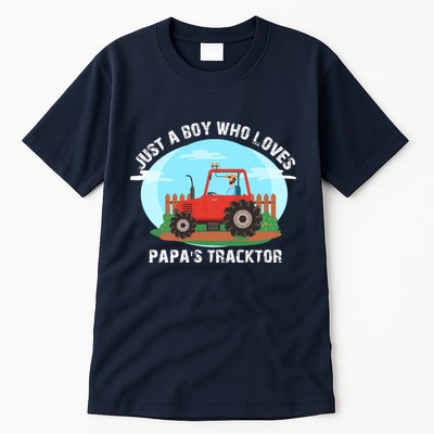 Just A Boy Who Loves Tractors Farming Tall T-Shirt