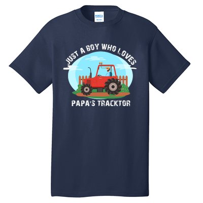 Just A Boy Who Loves Tractors Farming Tall T-Shirt