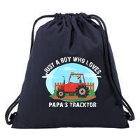 Just A Boy Who Loves Tractors Farming Drawstring Bag