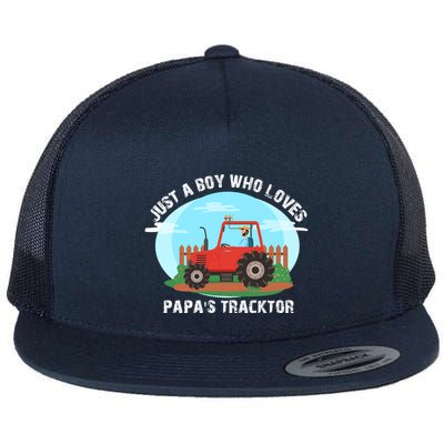 Just A Boy Who Loves Tractors Farming Flatbill Hat