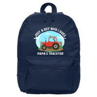 Just A Boy Who Loves Tractors Farming 16 in Basic Backpack