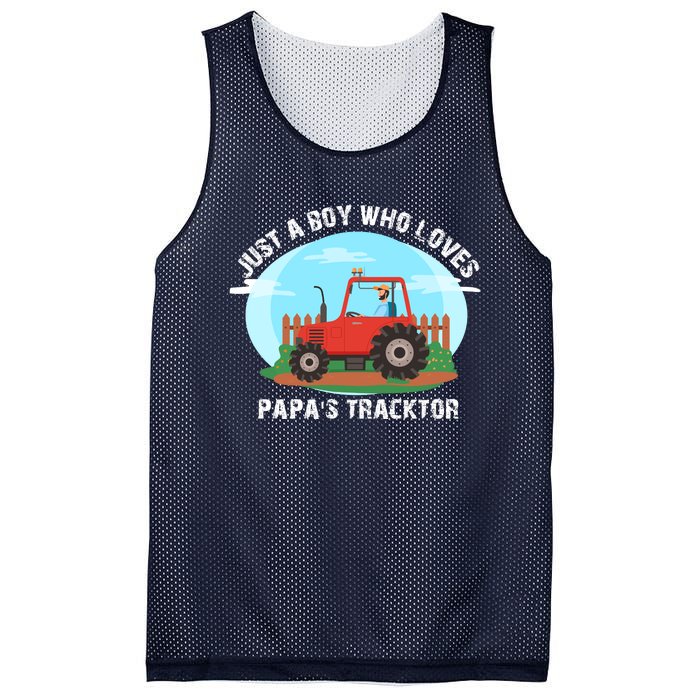 Just A Boy Who Loves Tractors Farming Mesh Reversible Basketball Jersey Tank