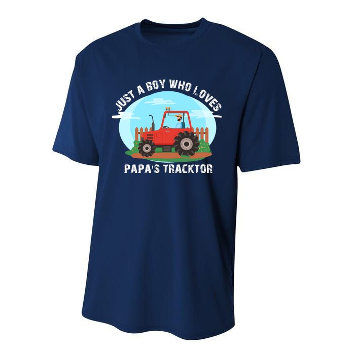 Just A Boy Who Loves Tractors Farming Performance Sprint T-Shirt