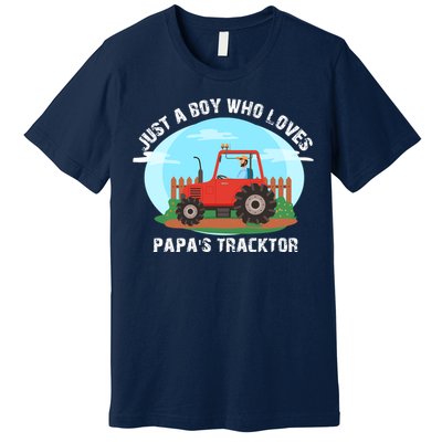 Just A Boy Who Loves Tractors Farming Premium T-Shirt