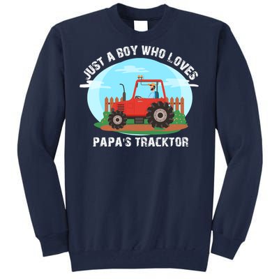 Just A Boy Who Loves Tractors Farming Tall Sweatshirt