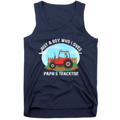 Just A Boy Who Loves Tractors Farming Tank Top