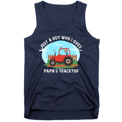 Just A Boy Who Loves Tractors Farming Tank Top