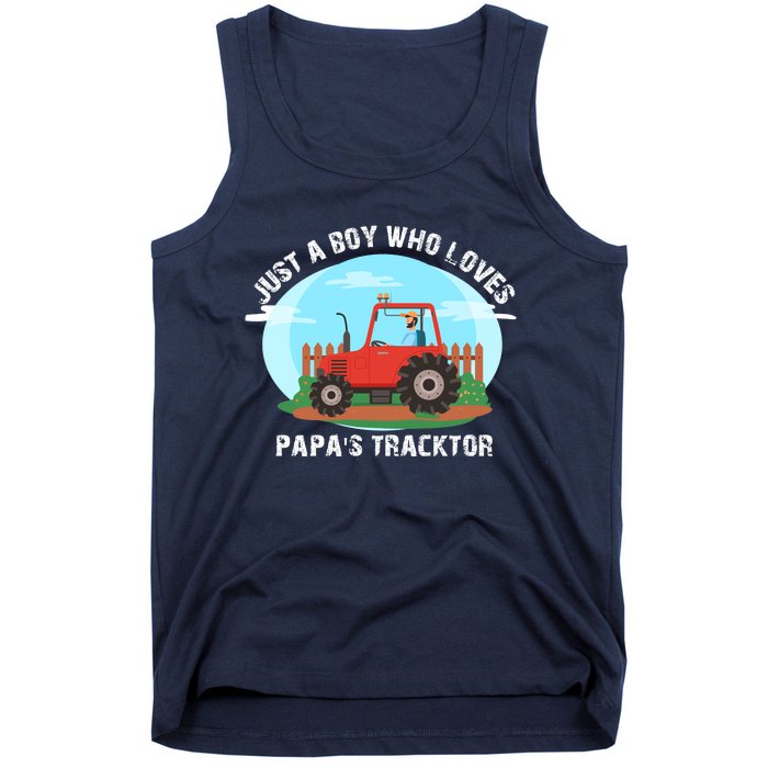 Just A Boy Who Loves Tractors Farming Tank Top