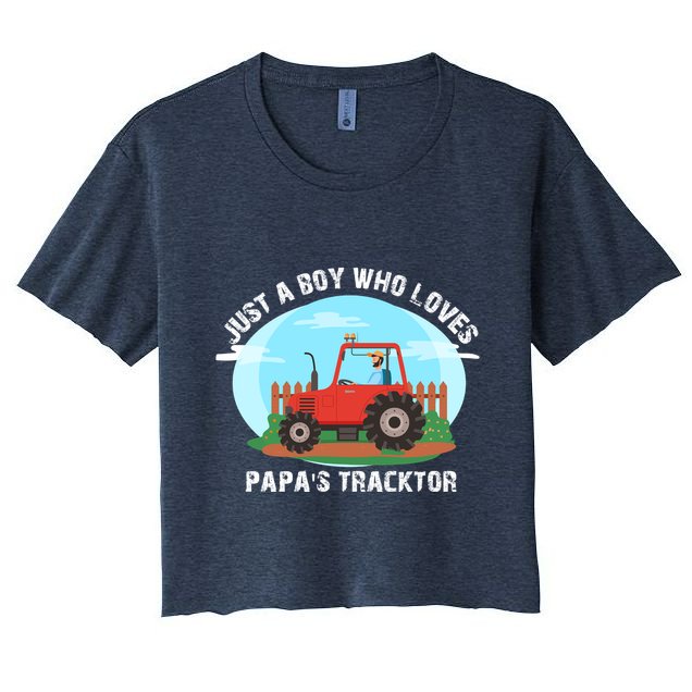 Just A Boy Who Loves Tractors Farming Crop Top