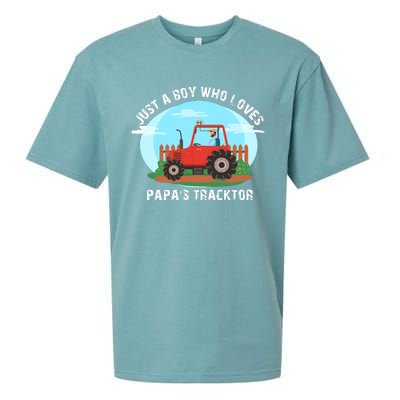 Just A Boy Who Loves Tractors Farming Sueded Cloud Jersey T-Shirt