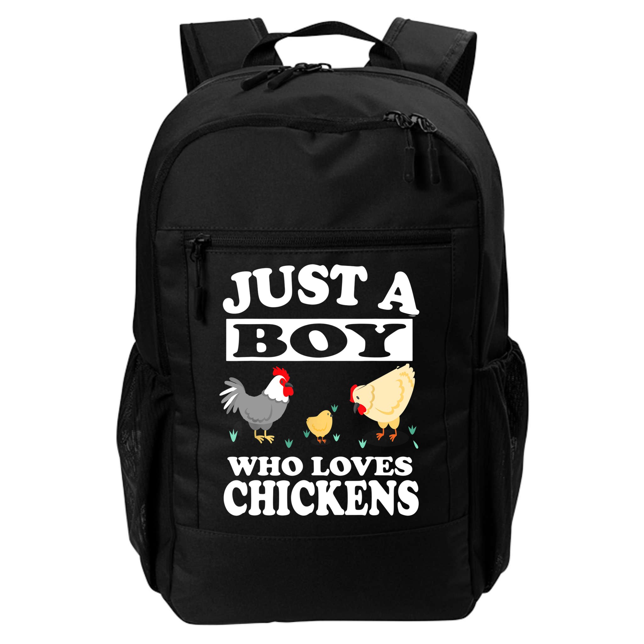 Just A Boy Who Loves Chickens Farm Chicken Gift Backpack
