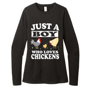 Just A Boy Who Loves Chickens Farm Chicken Gift Womens CVC Long Sleeve Shirt