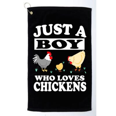 Just A Boy Who Loves Chickens Farm Chicken Gift Golf Towel