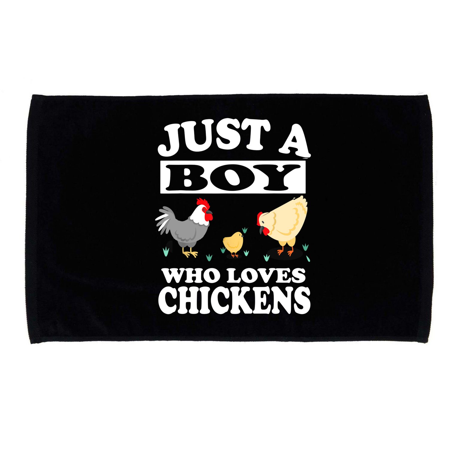 Just A Boy Who Loves Chickens Farm Chicken Gift Microfiber Hand Towel