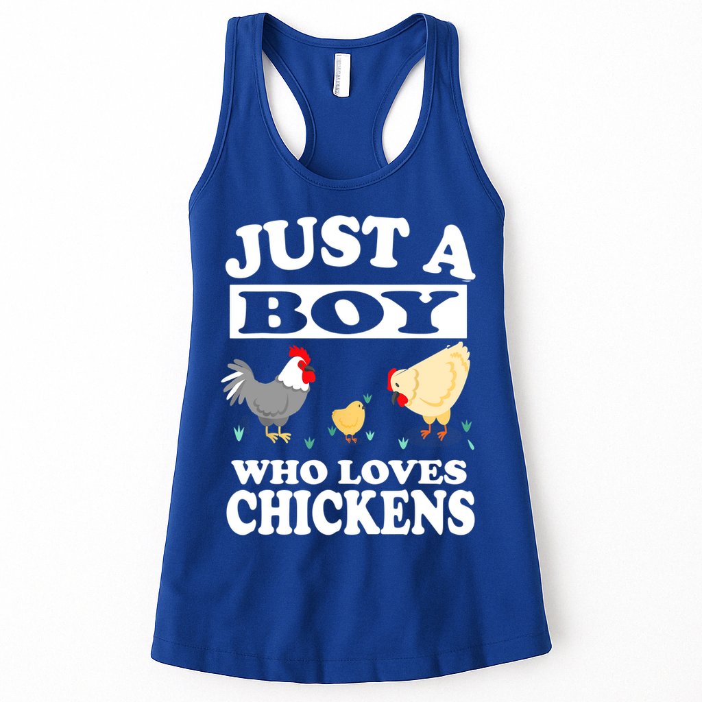 Just A Boy Who Loves Chickens Farm Chicken Gift Womens Tank Top