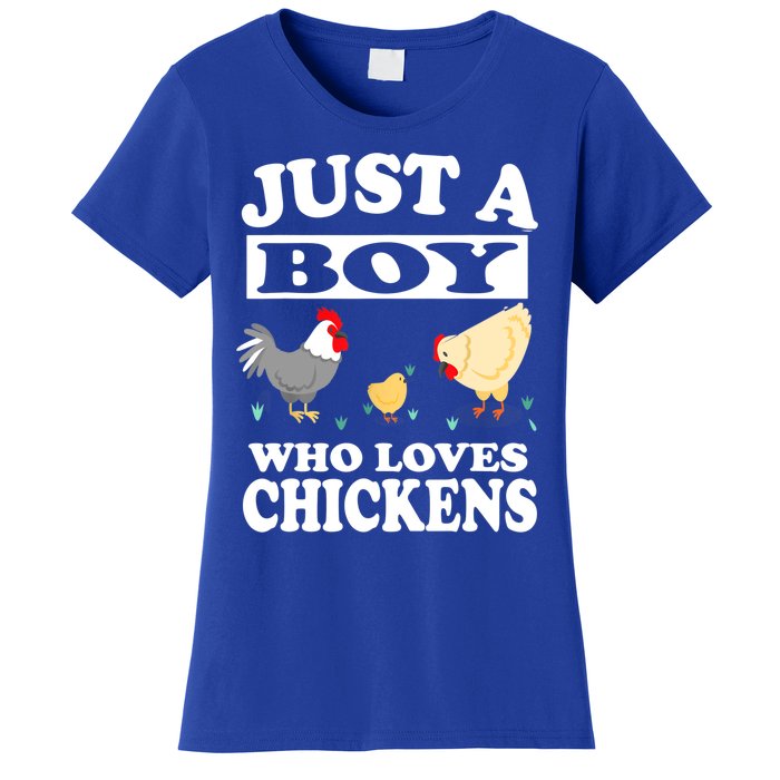 Just A Boy Who Loves Chickens Farm Chicken Gift Women's T-Shirt