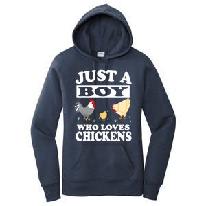 Just A Boy Who Loves Chickens Farm Chicken Gift Women's Pullover Hoodie