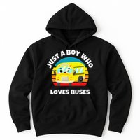 Just A Boy Who Loves Buses Birthday Yellow School Bus Lover Hoodie