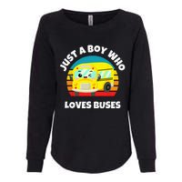 Just A Boy Who Loves Buses Birthday Yellow School Bus Lover Womens California Wash Sweatshirt